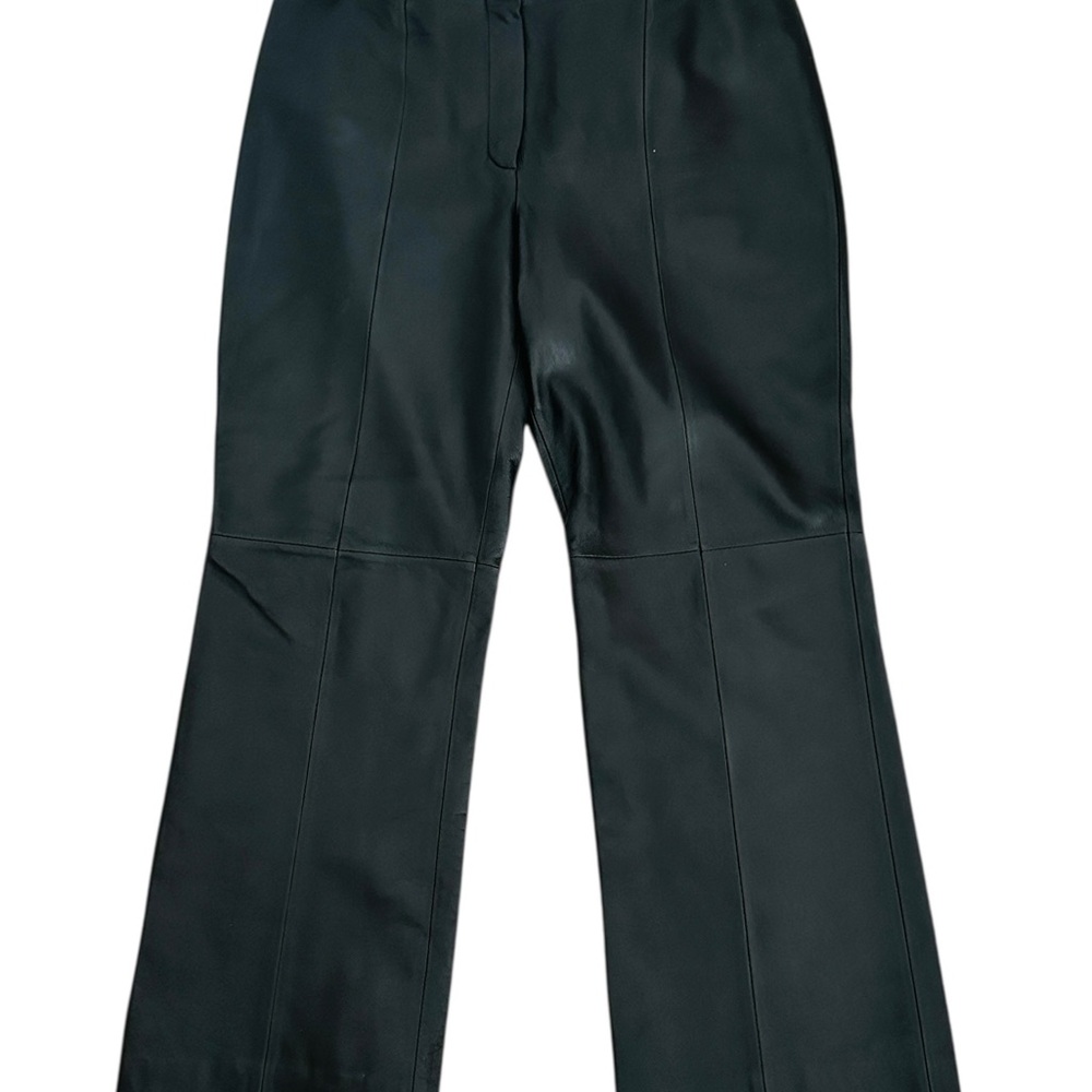 Caslon Black Lambskin Leather Women's Pants 8